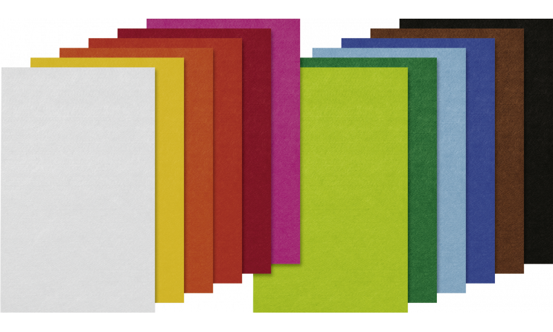 Heyda Viscose Felt Sheets 20x30cm 1mm Thick, Pack of 10 - COLOUR CHOICE