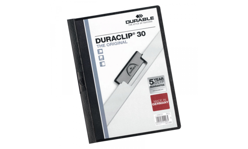Durable Duraclip 30 Original Metal Clip Clear Front File, 30 Sheets, Choice of Colours. (New Lower Price for 2022)