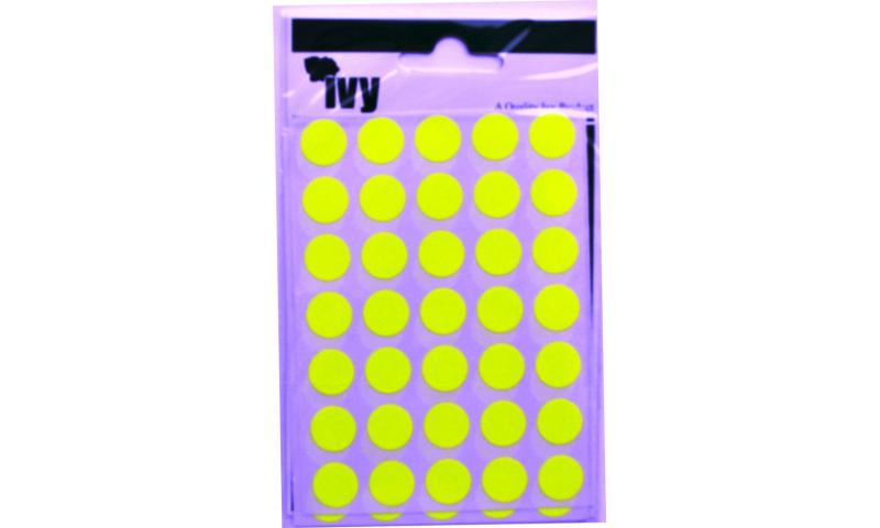 IVY Coloured Circular Labels 140 per Pack 13mm - Yellow