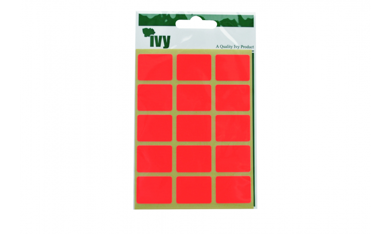 IVY Flourscent  Rectangular Labels 60 per Pack 19x25mm - Orange