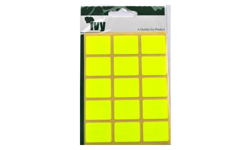 ZIP Flourscent  Rectangular Labels 60 per Pack 19x25mm - Yellow