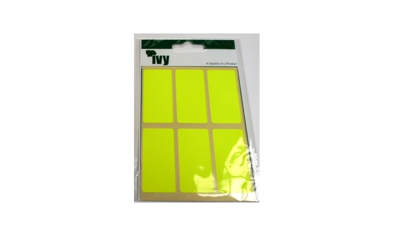 IVY Flourscent  Rectangular Labels 24 per Pack 25x50mm - Yellow