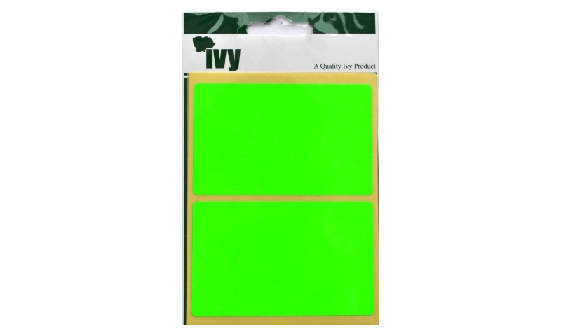 IVY Flourscent  Rectangular Labels 8 per Pack 50x80mm - Green