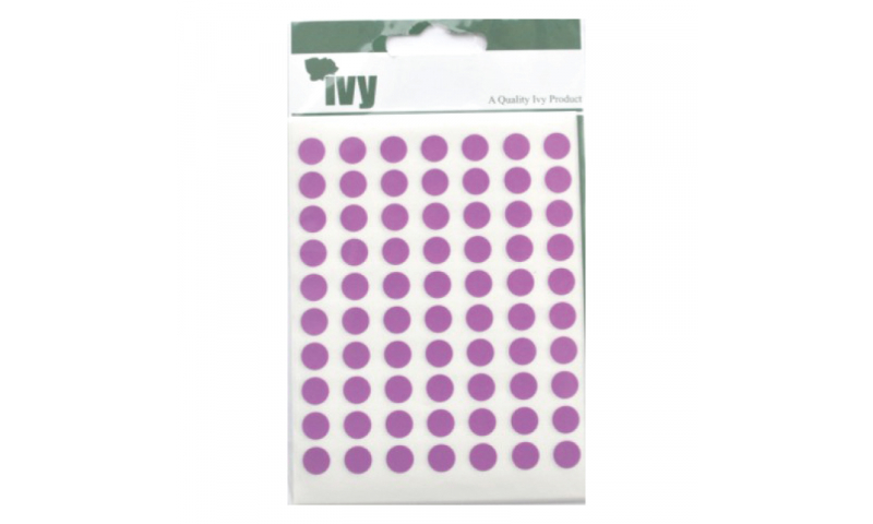 IVY Coloured Circular Labels 490 per Pack 8mm - Pink