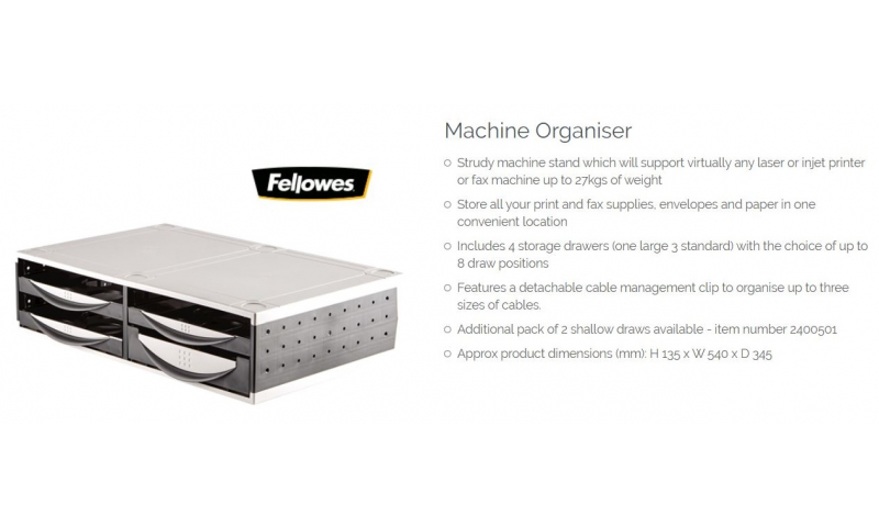 Fellowes Large Desktop Organiser With 4 Drawers Stackable