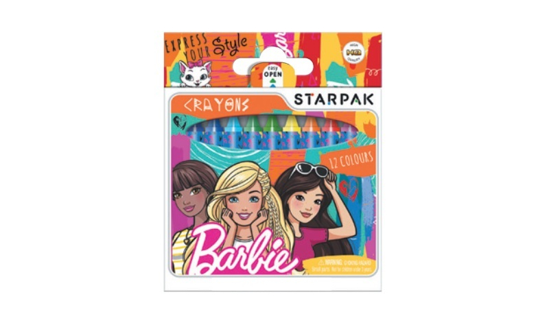 Barbie Standard Wax Crayons 12pk