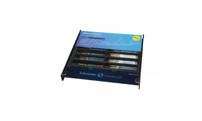 Schneider Refill Counter Display, Filled With 180 Refills, Black, Blue & Red. In The 7 Most Popular Styles, Display of 180