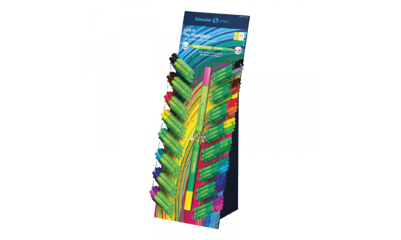 Schneider Link-it Display Stand 5 Each x 16 Colours x Fineliners & Fibrepens