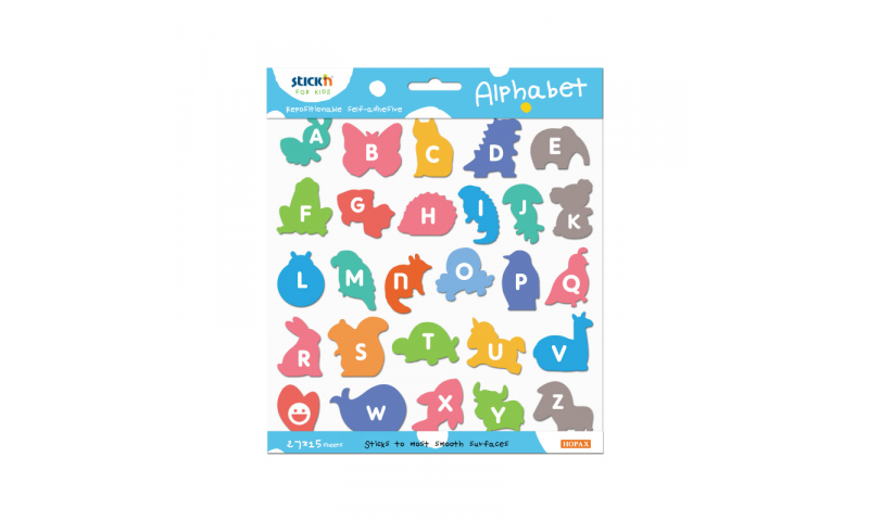 Stick'N for Kids Repositionable Colourful Alphabet, 405 in pack