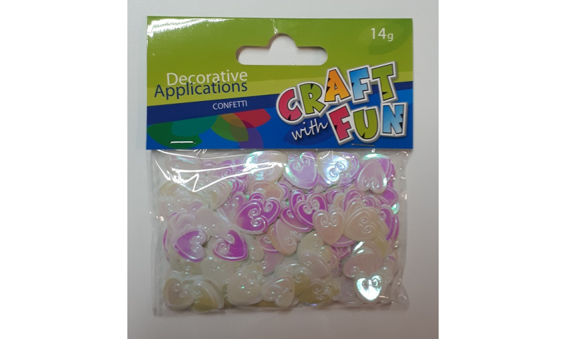 Craft with Fun, Foil Confetti Pink Hearts, 14g