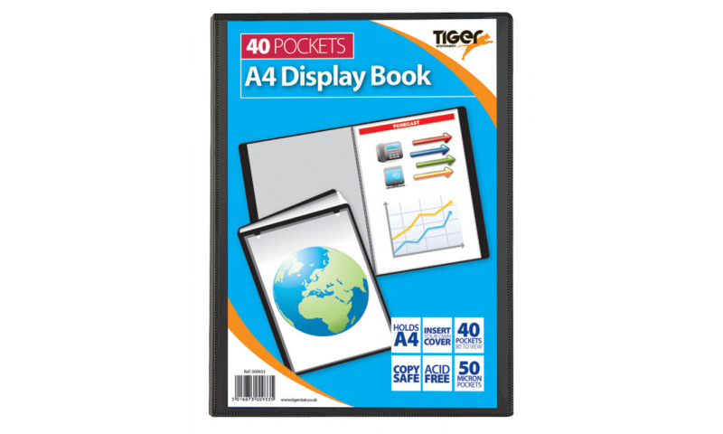 Tiger A4 40 Pocket 100% Recycled Presentation Display Book (New Lower Price for 2022)