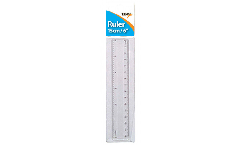 Tiger 15cm Shatter Resistant Clear Ruler, hang packed (New Lower Price for 2022)