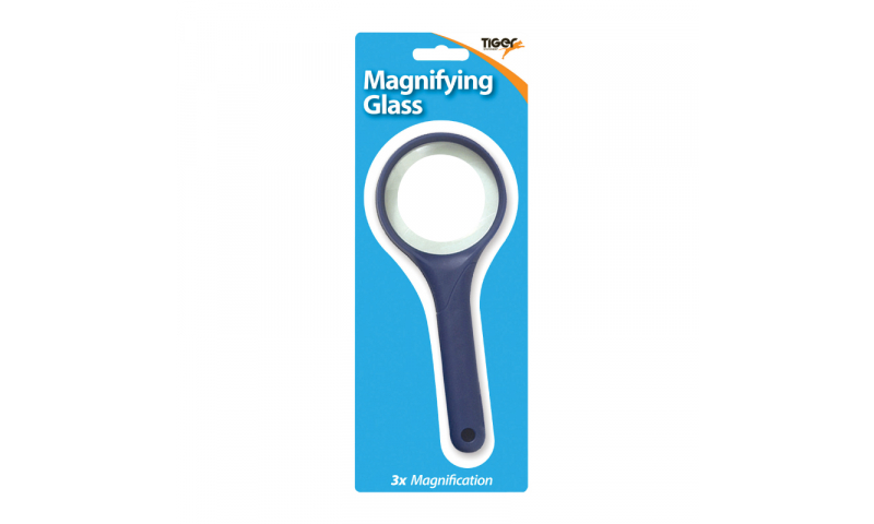 Tiger 3x Magnifying Glass, Protective casing, Hang carded.  (New Lower Price for 2021)