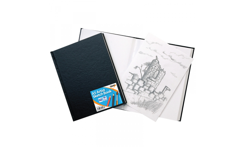Tiger Case Bound A5 Wiro Bound Artist Sketch book, 80 sheets perforated 110gsm Acid Free Pages