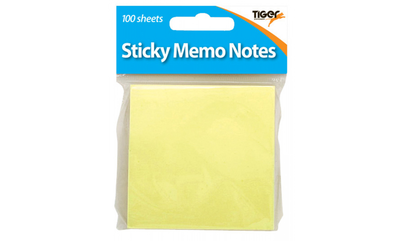 Tiger Yellow 3 x 3 Sticky Notes, 100 sheet, hangpack