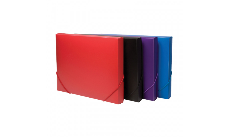 Tiger Flap over Box File elasticated, 30mm Spine, Primary colours 4 asstd.