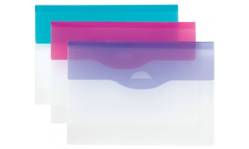Tiger A4 Slim Clip Close Boxfiles 10mm Capacity, with 3 Asstd Coloured Flaps
