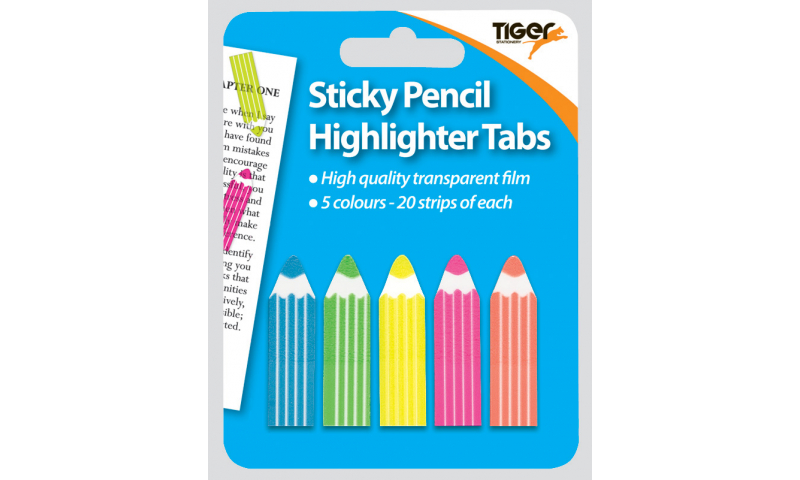 Tiger Pencil shape Sticky Highlighter Tabs