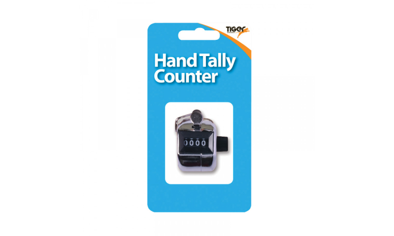 Tiger Chrome Hand Tally Counter, 1-9999 hang carded