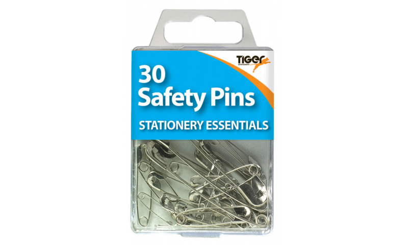 Tiger Essentials, 30 Safety Pins Steel