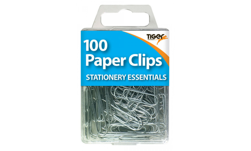 Tiger Essentials, 100 Paper Clips Small Steel