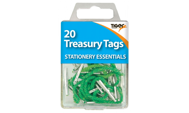 Tiger Essentials, 15 Treasury Tags 51mm Metal Ended