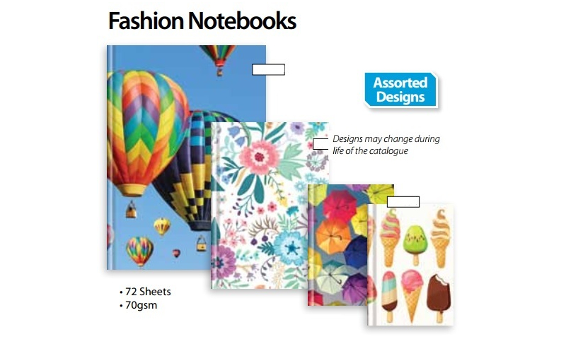 Tiger Fashion A5 Casebound Ruled Books, 72 Sheets, 70gsm Paper, 4 Asstd Designs.  (New Lower Price for 2022)