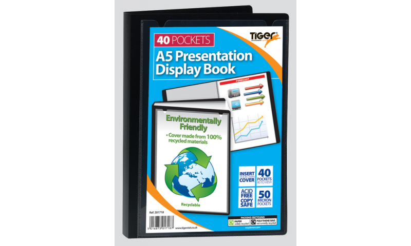 Tiger ECO A5 40 Pocket Recycled Presentation Display Book