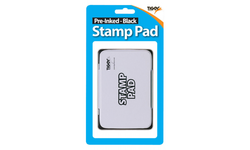 Tiger Stamp Pad, Pre Inked, Metal Lid, 122x84mm Carded - 3 colour options  (New Lower Price for 2022)
