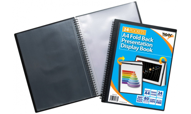 Tiger ECO A4 Fold Back Wiro Presentation Display Book, 24 Pocket