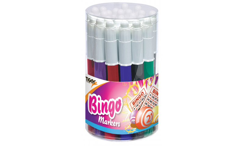 Tiger Bingo Markers in Tub, 5mm Conical Point, 1000m Long Writing Length