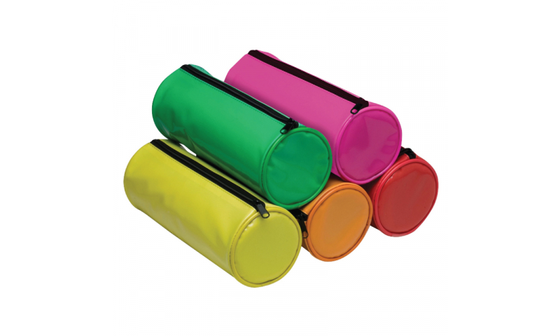 Tiger Shiny Bright Cylinder Pencil Case, 5 Asstd (New Lower Price for 2022)