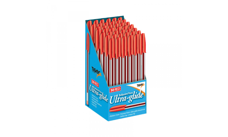 Tiger Ultraglide Longlife Ballpens, Box of 50 - 4 Colour Options  (New Lower Price for 2022)