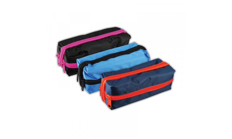 Tiger Criss Cross Double Zip Pencil Case, Assorted Colours (New Lower Price for 2022)