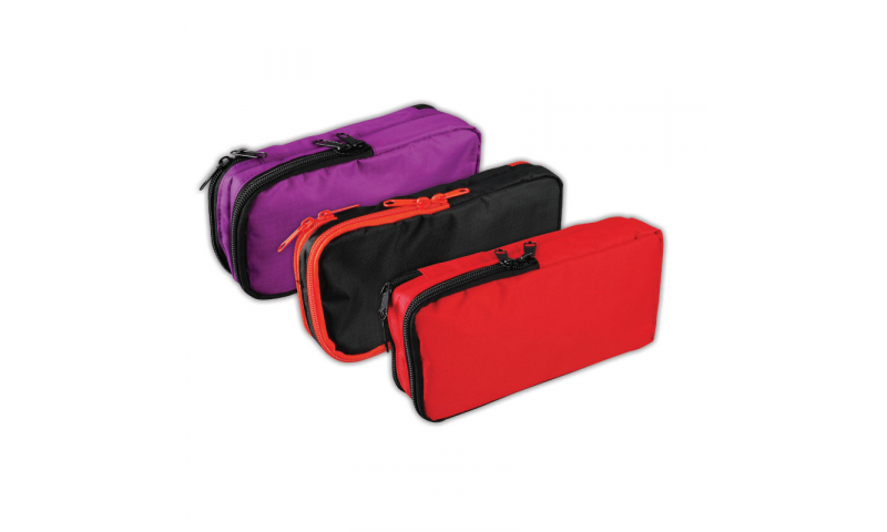 Tiger Large Rectangular Double End Zip Pencil Case, 3 Asstd (New Lower Price for 2022)