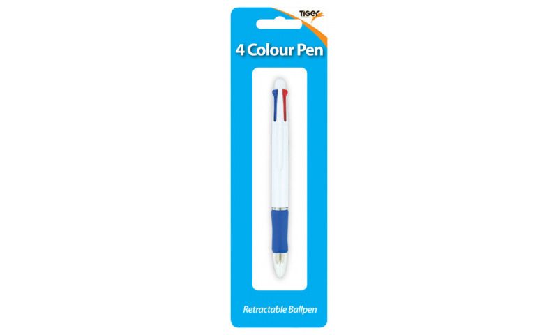 Tiger 4 Colour Click Ballpen, Hang Carded (New Lower Price for 2021)