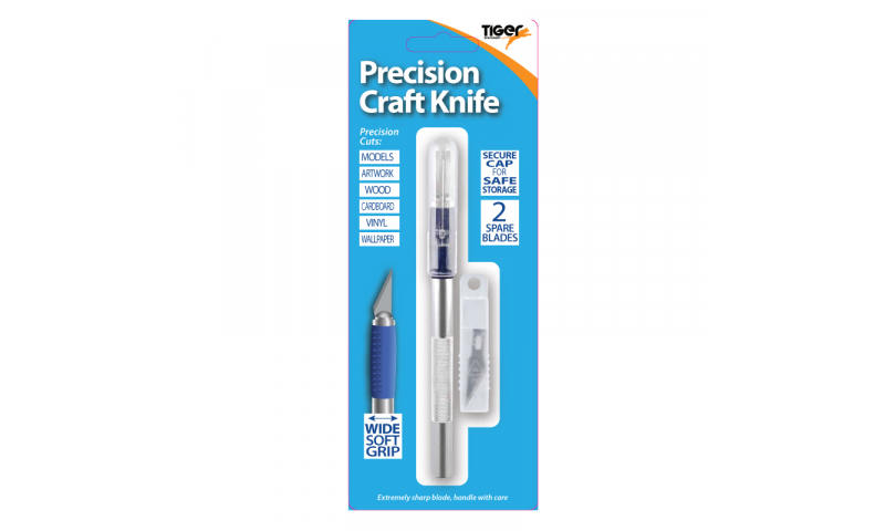 Tiger Precision Craft Knife & Spare Blade, Carded