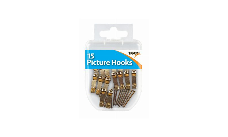 Tiger Essentials, 15 Brass Picture Hooks