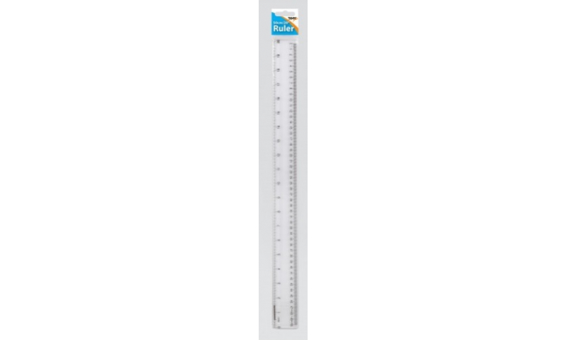 Tiger Extra Length 20" / 50cm Clear Plastic Ruler, Hangpacked
