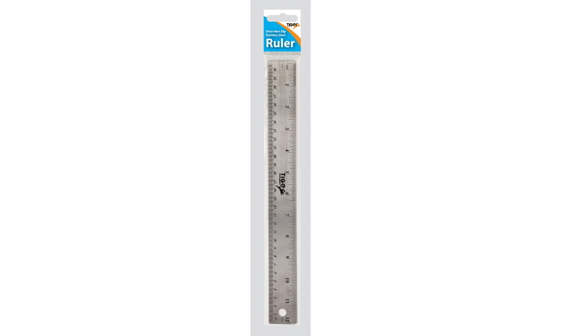Tiger Stainless Steel 30cm Ruler with cork backing