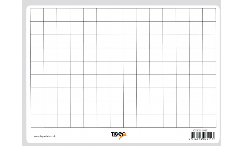 Tiger A4 Classroom Whiteboard, Gridded.