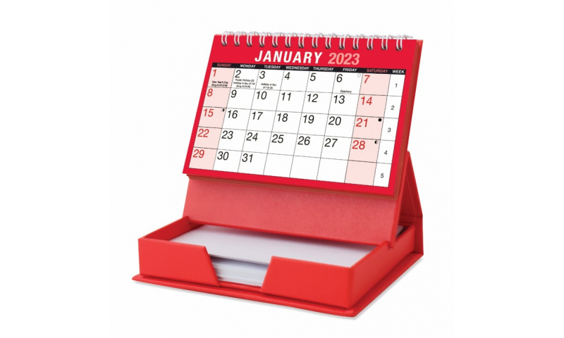 Desktop 2023 Monthly Spiral Calendar & Memo Block, Combined.