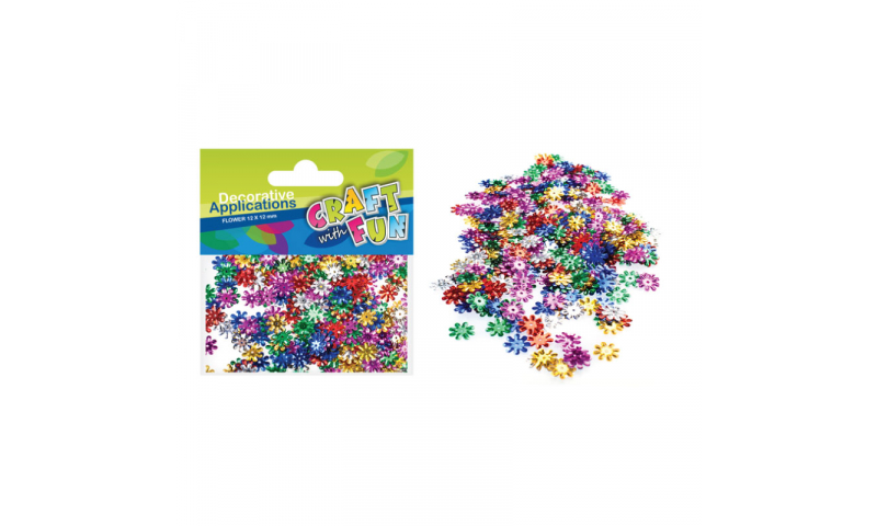 CRAFT with FUN Metallic Sequin Flower 12mm.  (New Lower Price for 2022)