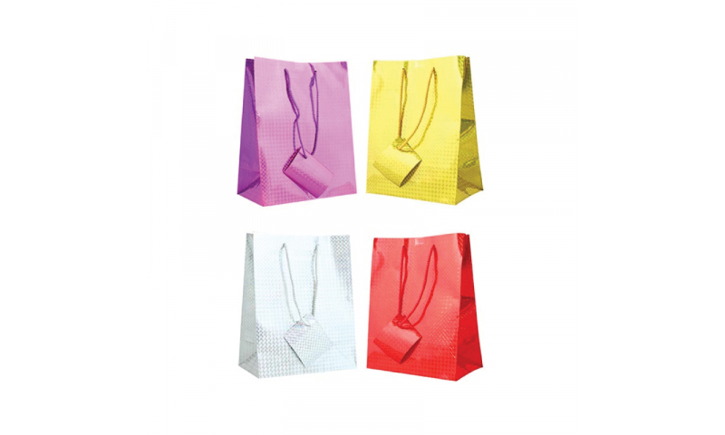 Just to Say Holographic Gift bag, Rope Handles & Tag Small H 145 x W 115 x D 65mm