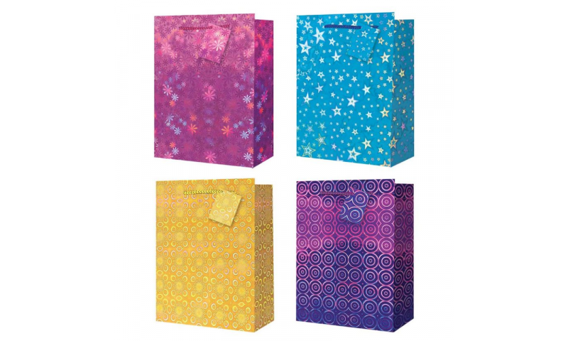 Just to Say Holographic Gift bag, Rope Handles & Tag Medium H 230 x W 180 x D 100mm (New Lower Price for 2022)