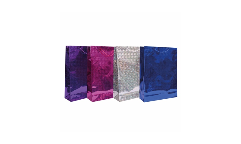 Just to Say Holographic Gift bag, Rope Handles & Tag Large H 320 x W 260 x D 120 mm