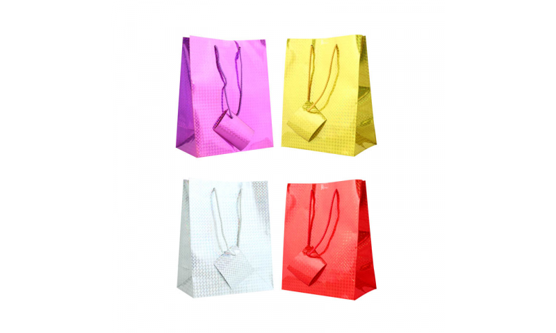 Just to Say Holographic Gift bag, Rope Handles & Tag Large H 320 x W 260 x D 120 mm
