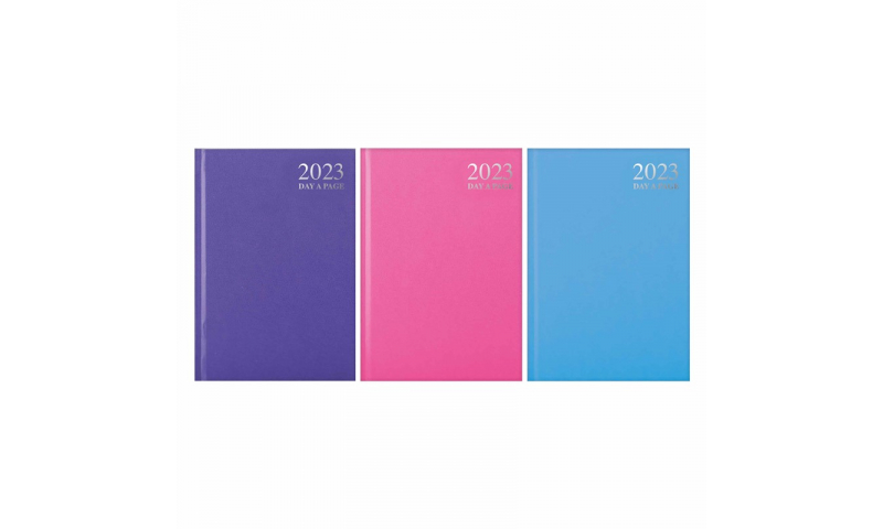 A6 Size Daily Diary 2023, Hardcover, Pastel Shades, 3 Asstd