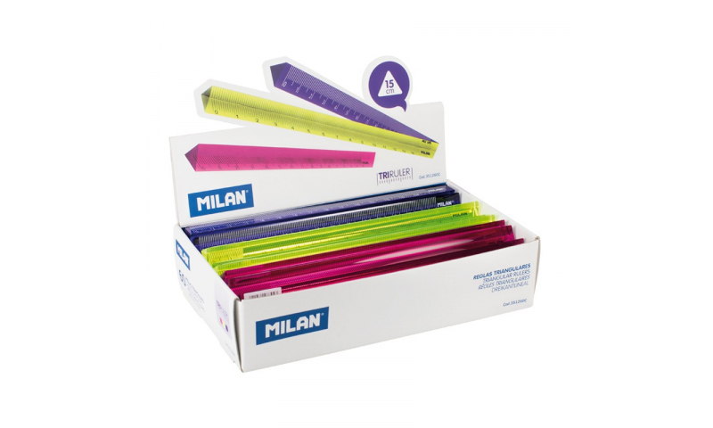 Milan Neon Colours Acrylic Triangular 15cm Rulers, 3 Asstd (New Lower Price for 2022)