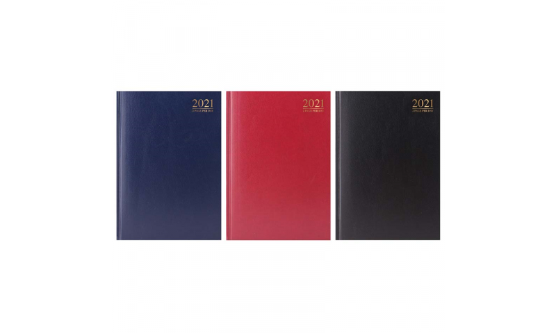 A4 Jumbo Hard Cover, Clothbound, 2022 Appointments Desk Diary, 2 Pages for every Day. 24 Hour Booking.